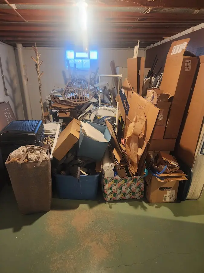 Roll-off dumpster container at job site for 6 Yard Dumpster Rental in Gloucester